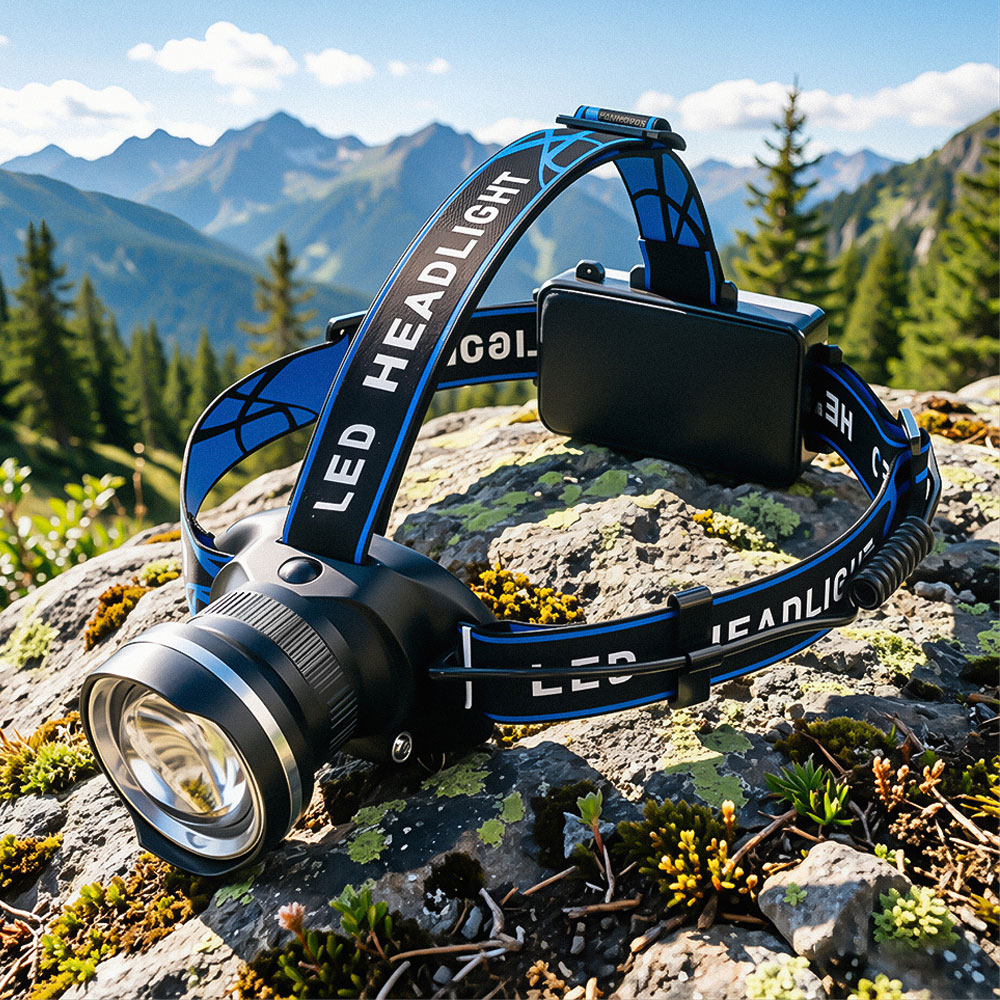 Zoom Lighting Kit - LEDアルミ合金ヘッドランプ 4モードズーム強力ヘッドライト 充電式18650防水ライト キャンプ、狩猟、釣り用ヘッドランプ