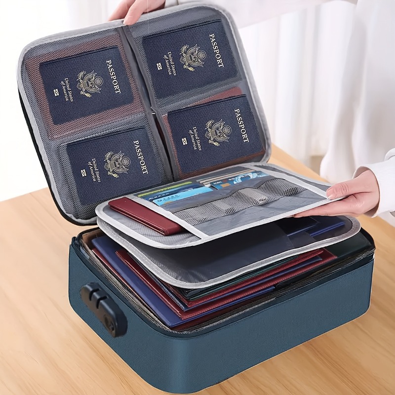 File Cabinet Drawer - ロック可能なファイル収納バッグ、コンボロック付き3層ジッパーオーガナイザー、ラップトップ文書用、耐久性のあるデスクオーガナイザー、オフィスフォルダー用