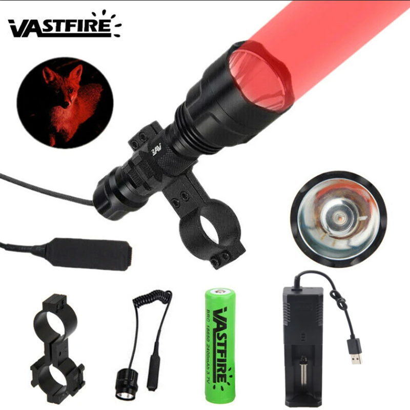 Zoom Lighting Kit - 戦術的な狩猟用懐中電灯,防水,懐中電灯,プロフェッショナル,射撃,夜,緑,赤,白,USB充電式