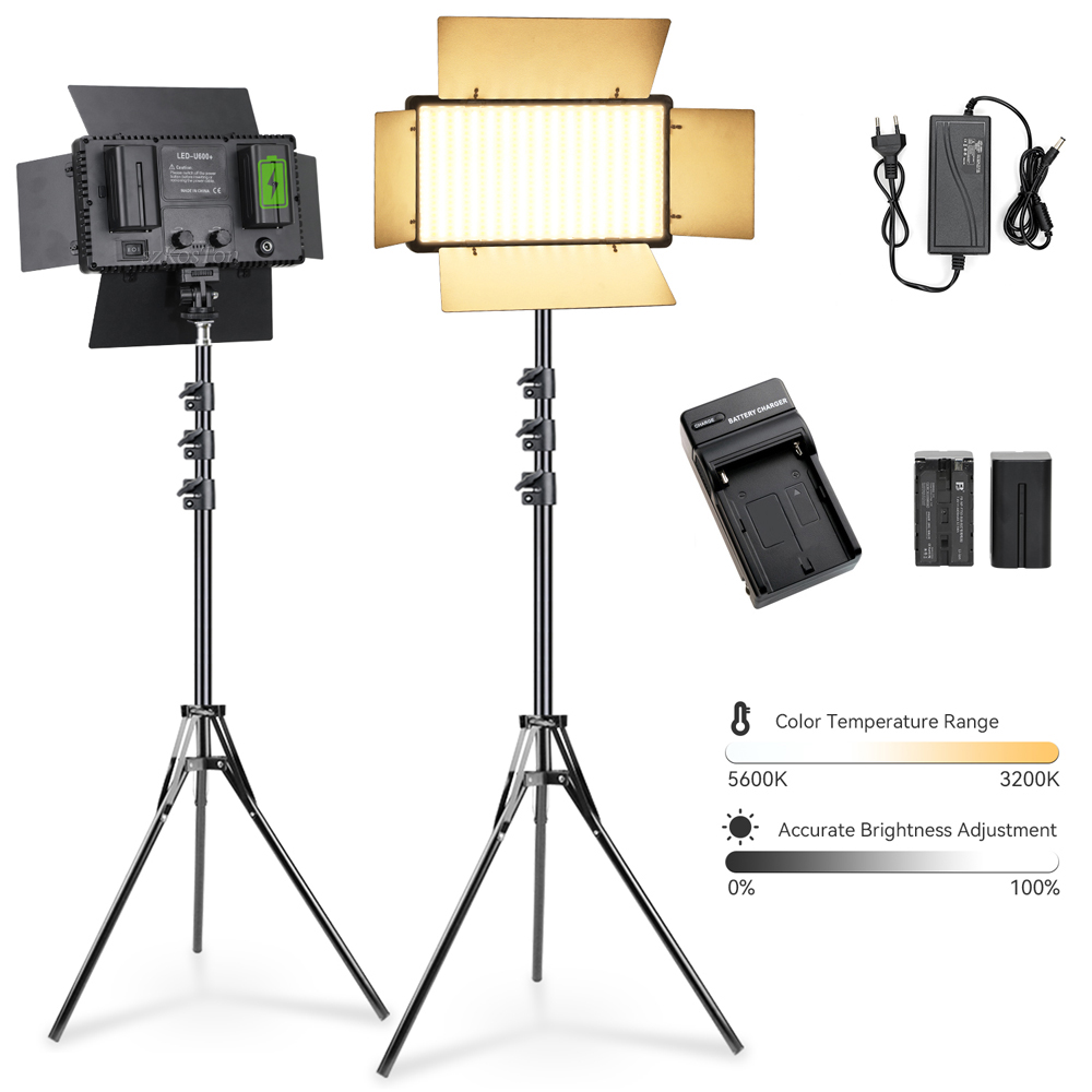 Zoom Lighting Kit - U600 LED フォトスタジオライト Tiktok Youbute ゲームライブビデオ照明ポータブル