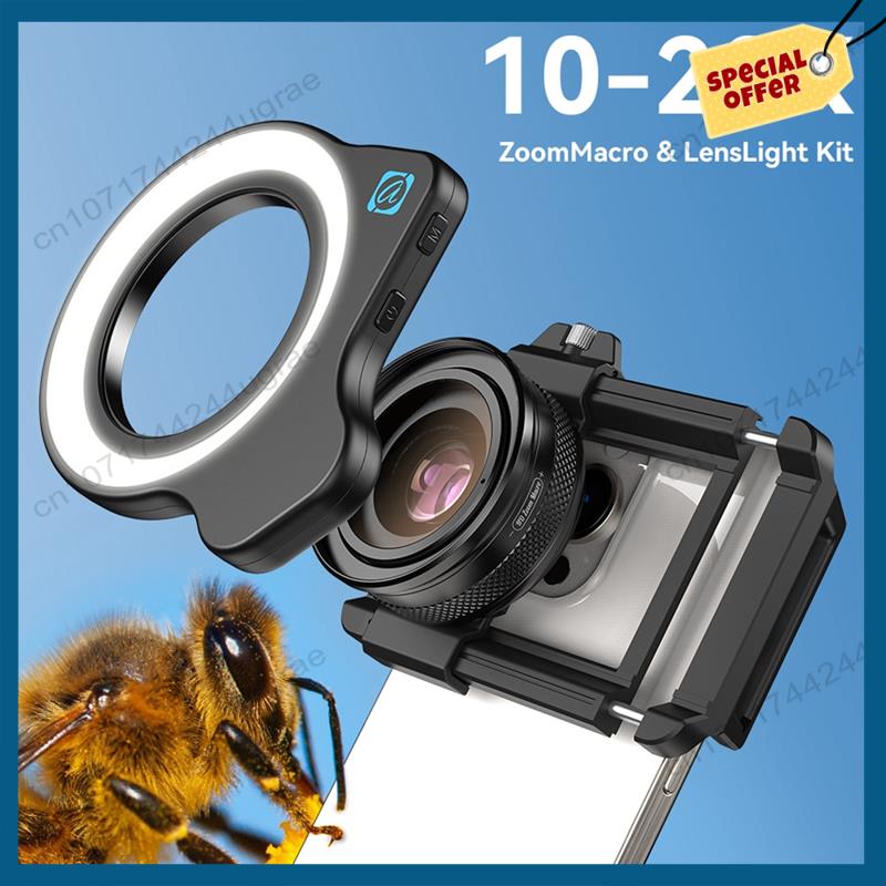 Zoom Lighting Kit - -A15I 10-20X ズームマクロレンズ LED 補助光ユニバーサルクランプ HD