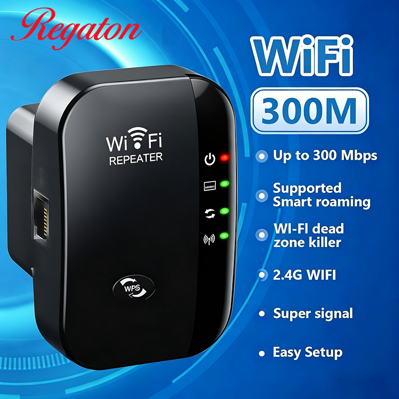 Home Office Jobs - ワイヤレス300M 2.4GHz WiFiレンジエクステンダー、強力な信号増幅器、便利なセットアップ、家庭やオフィス用のネットワークブースター