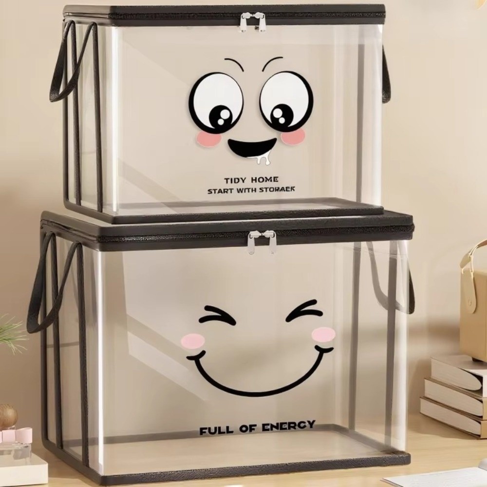 大型正方形ブック収納バッグ PVC透明ジッパー収納ボックス  - Home Office Bagas のレビューと価格