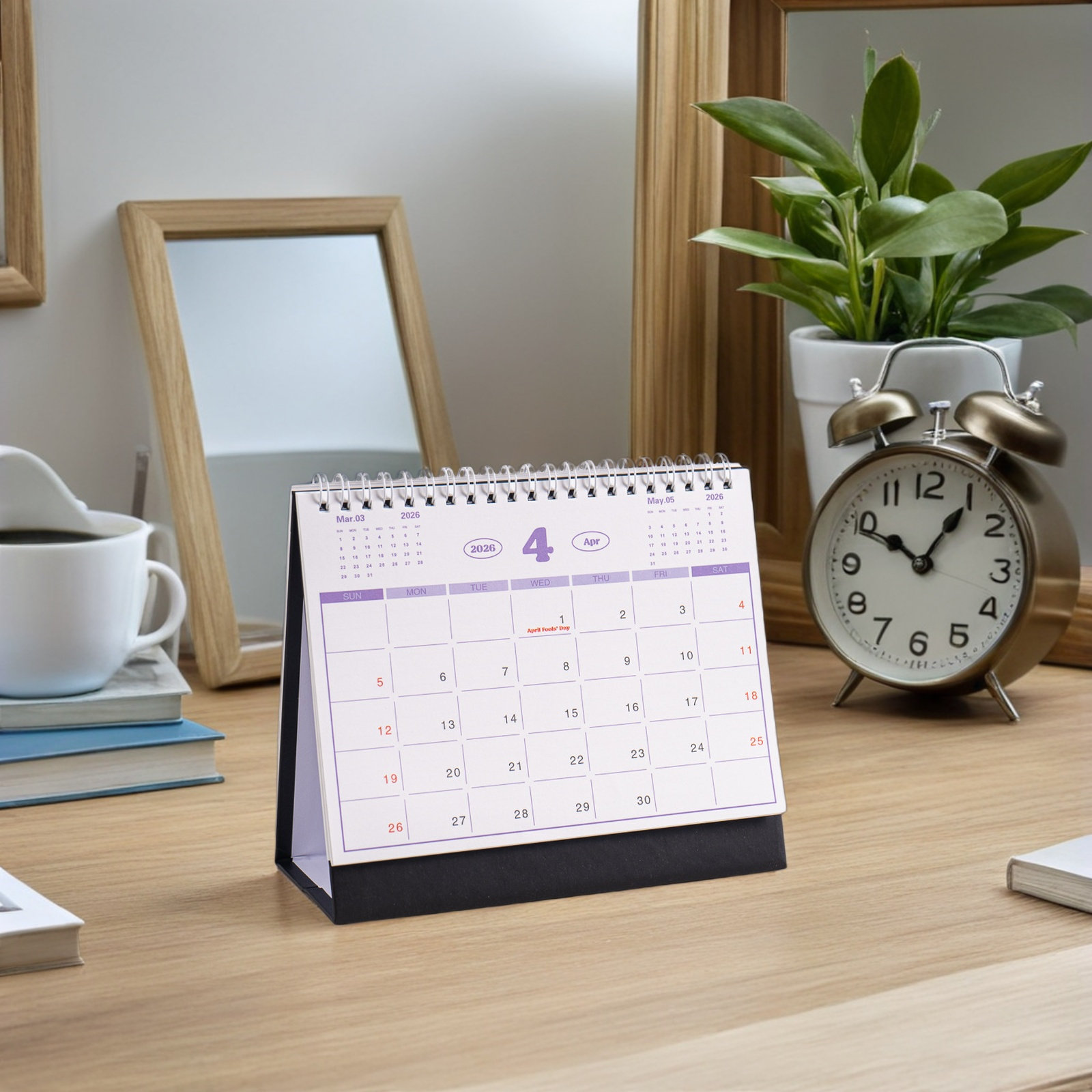 4枚組 2026年 フリップカレンダー デスクスタンド型 デ - Home Office Layout のレビューと価格