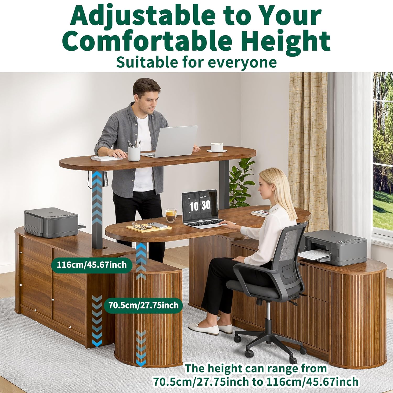 ミッドセンチュリーモダン電動L字型スタンディングデスク、59 - Standing Desk Electric のレビューと価格
