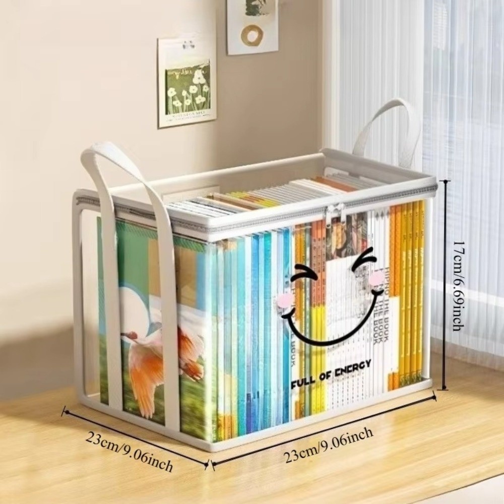 大型正方形ブック収納バッグ PVC透明ジッパーオーガナイザー - Home Office Bagas のレビューと価格