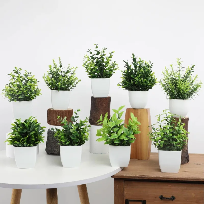 卸売 OEM/ODM 人工ミニ鉢植え偽スプレー ユーカリの植 - Home Office Jobs のレビューと価格