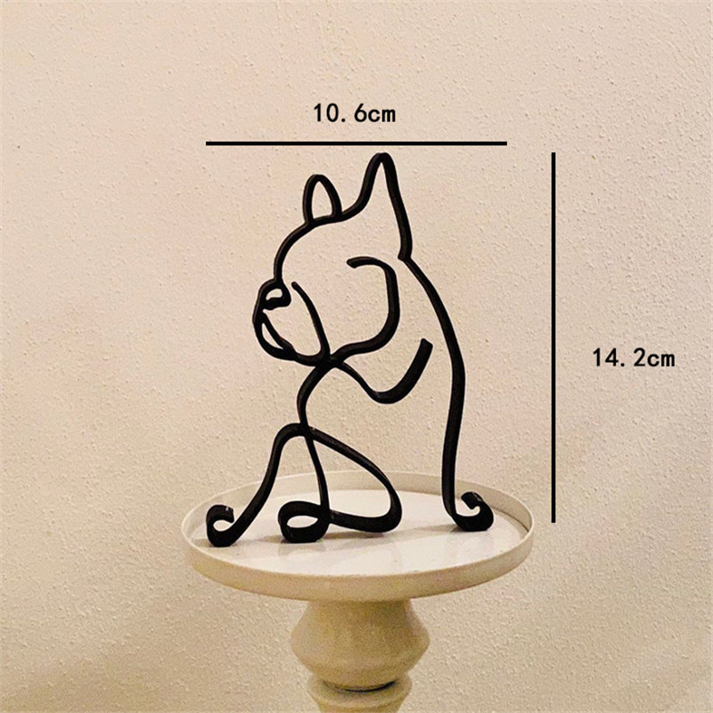 犬アート彫刻金属犬抽象ミニマリストアート鉄置物オフィスデスク - Home Office Freelancer のレビューと価格