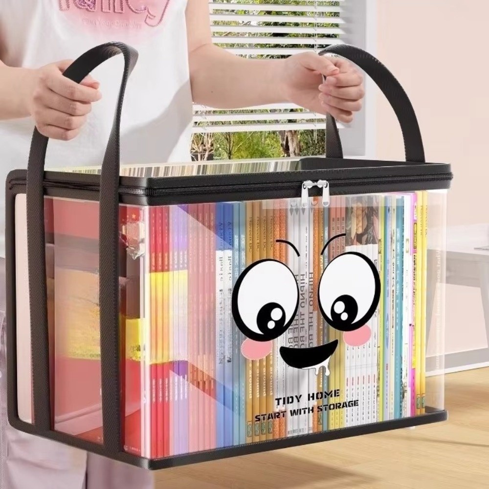 大型正方形ブック収納バッグ PVC透明蓋付きデザイン収納ボッ - Home Office Bagas のレビューと価格