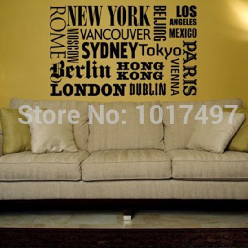 ニューヨークロンドン引用ウォールステッカー、世界の都市名、ビ - Home Office London のレビューと価格