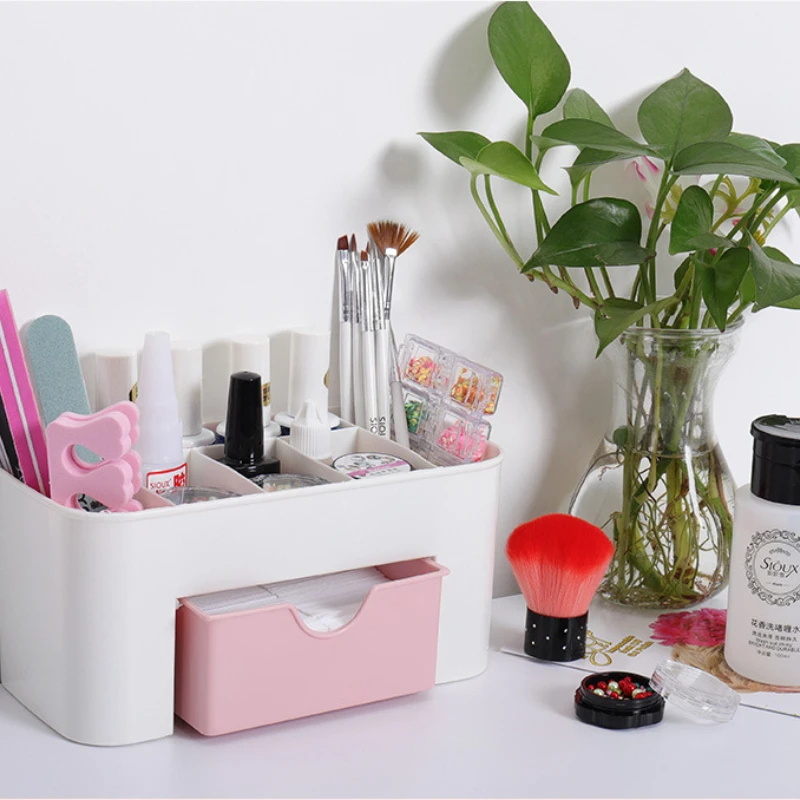 ネイルアートオーガナイザーデスクトップ引き出し化粧品収納ボッ - File Cabinet Drawer のレビューと価格