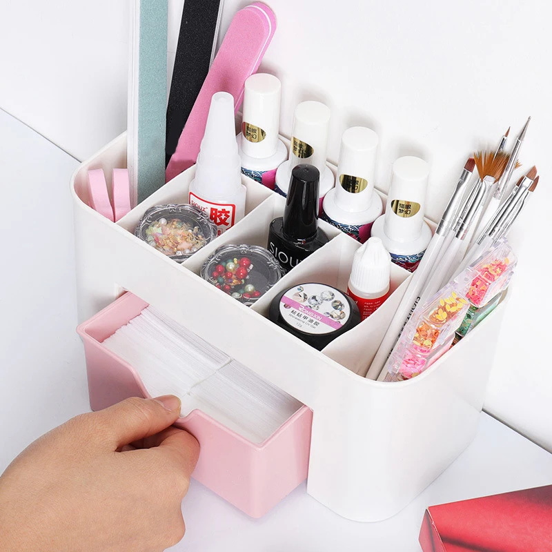 ネイルアートオーガナイザーデスクトップ引き出し化粧品収納ボッ - File Cabinet Drawer のレビューと価格